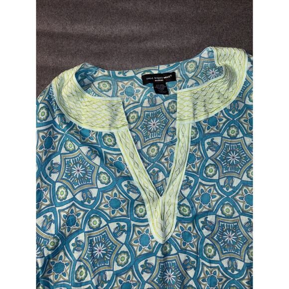 Saint Tropez West Top Women Plus Size 2X Linen Blend Embroidered Tunic Resort - Picture 8 of 9